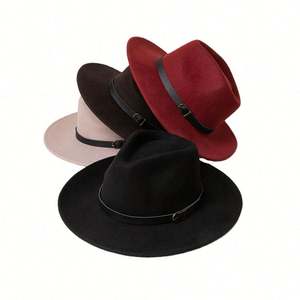 Colección Otoño Invierno 2022: Sombreros Fedora de Lana Personalizados, Coloridos, de Ala Ancha, para Adultos, Lisos, para Fiestas - Product Image 2