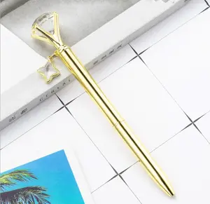 Promotional Crystal Diamond Pen Bling Bling Metal Ball point Pen Ballpoint Pen Refills set for School Office