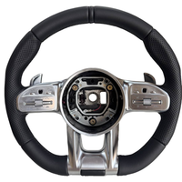 Volant de voiture en cuir lisse et fibre de carbone pour Mercedes Benz AMG W204 W205 W212 W213 W221 C E B 300 A45 CLA45 C63 2011 2012+