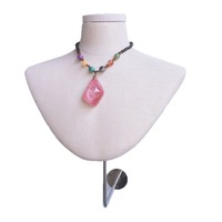 Buste de mannequin en lin pour bijoux, à fixer au mur ou sur un support de table, pour la présentation de colliers pour femmes