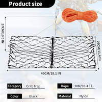 Nouveau Piège de Pêche Carré en Nylon Datao E-038 - Haute Stabilité, Grande Capacité, Facile à Transporter et à Déployer pour la Pêche en Mer/Huîtreière et sur Plage