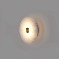Lampe murale en laiton massif pour l'intérieur, style moderne et luxueux, forme de disque, en albâtre, pour chambre à coucher, vente chaude