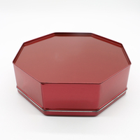 Boîte en métal hexagonale avec fenêtre transparente, emballage métallique pour biscuits, bonbons, chocolat, cadeaux de festival, conteneur d'emballage
