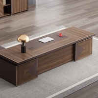 Ensemble de bureau de direction moderne avec design modulaire extensible et table d'appoint fixe pour usage domestique et commercial