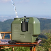 Jarra de Agua Portátil para Acampar al Aire Libre, Contenedor de Almacenamiento de Agua de PE de Grado Alimenticio Libre de BPA con Grifo, Cubeta de Agua Portátil Grande de 3~25L