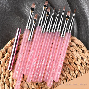 Ensemble professionnel de pinceaux à ongles à manche triangulaire, plats, ovales, ronds, pour le gel, le liner et le dessin de French manucure pour le nail art - Product Image 6