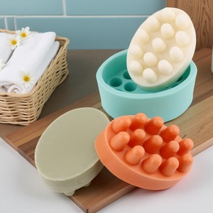 Oval Brush Shaped <b>Soap</b> <b>Mold</b> Silicone DIY Craft <b>Mold</b> For Home Use Massage <b>Soap</b> Making Tool - Product Image 1
