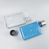 Bouteille de Shochu Liquide Portable Personnalisée Transparente 170ml 190ml 420ml en Plastique Plate Façon Carnet pour Liqueurs, Vins et Spiritueux