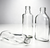 Bouteilles en verre transparent haute qualité pour jus et boissons, multi-capacités, plates, en verre blanc, vente en gros directe usine