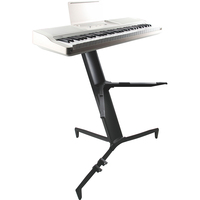 Support de clavier pliant en alliage d'aluminium direct d'usine sur mesure professionnel réglable argent noir pour claviers de musique