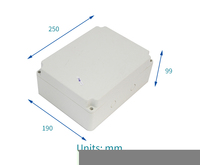 Caja de Conexiones Impermeable y Antiséptica EVEREST PW014 250 * 190 * 99 mm Gris Personalizada IP65 de ABS para Dispositivos Electrónicos