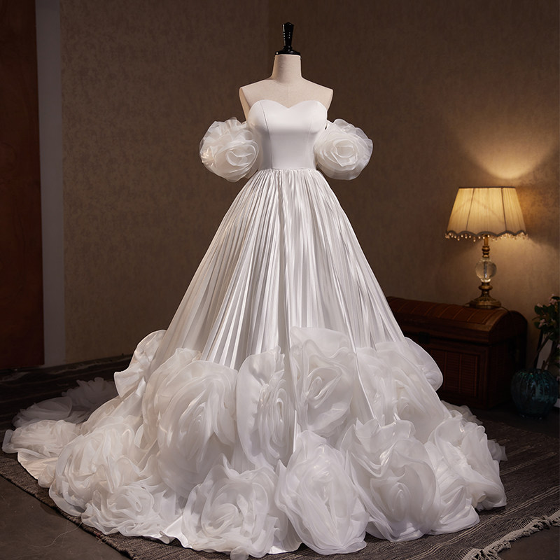 elegant wedding korean wedding dress White Korean Wedding Dress