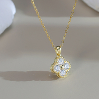 Collier en moissanite ton sur ton anti-ternissement de Source Jewelry Factory, idéal pour un cadeau d'anniversaire, échantillon rapide en 7 jours pour les magasins de détail