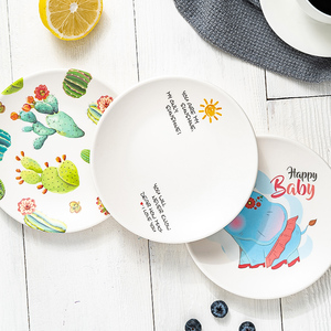 Nuevos <span class=keywords><strong>platos</strong></span> de <span class=keywords><strong>melamina</strong></span> reutilizables redondos estampados personalizados al por mayor - Product Image 4