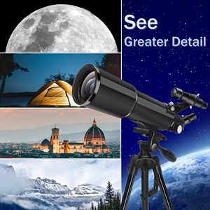 <span class=keywords><strong>Telescopio</strong></span> Rifrattore 70mm 500mm - Metallo Monocromatico con Treppiede e Adattatore per Smartphone - per Principianti e Bambini che Osservano le Stelle - Product Image 2