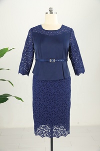 Traje Formal de Dos Piezas para Mujer, Talla Grande, Brocado Africano Elegante, Cuello Cuadrado, Ecológico, Transpirable, para Iglesia y Eventos - Product Image 5