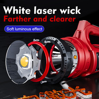 Projecteur LED d'urgence longue portée pour l'extérieur, camping, multifonctionnel, lumière puissante, batterie rechargeable, portée du faisceau de 500 m, super