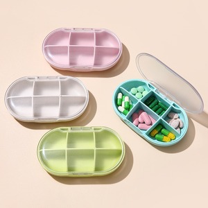 Wholesale Custom Plastic 6 Rows Plastic Pocket Size Pill Box