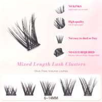 Cils professionnels sans colle à presser, 36 bouquets, 3 rangées, mélange 10-14mm, naturels, auto-adhésifs, DIY, cils en grappe, OEM, marque privée