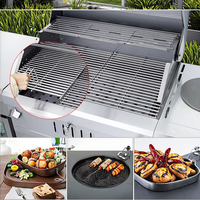 Gril à gaz moderne réglable en acier inoxydable Assemblage facile Dispositif de sécurité de flamme de barbecue extérieur à la maison avec fonction de plaque chauffante