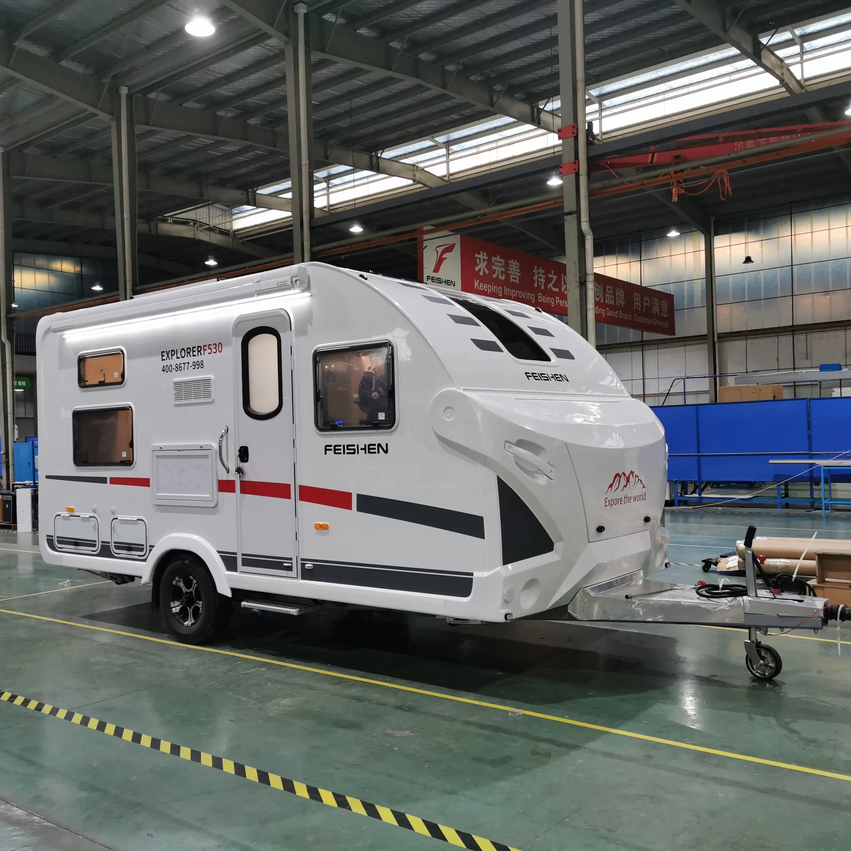 2020 New Style Mobile Travel Trailer on road caravan