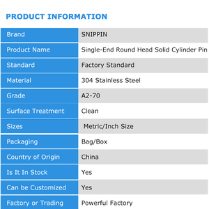 304 thép không gỉ đầu tròn xi lanh rắn Chốt <span class=keywords><strong>pin</strong></span> chính xác trục <span class=keywords><strong>Pin</strong></span> rắn CuộN cố định <span class=keywords><strong>pin</strong></span> - Product Image 6
