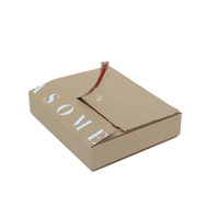 Boîte d'emballage et d'expédition personnalisée en carton ondulé brun pour chaussettes, étuis de téléphone, t-shirts et vêtements, avec fentes, finition OEM et pelliculage mat