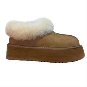 Botas de Nieve HONGCHEN para Mujer, Otoño/Invierno, de Lana, de Una Pieza, con Suela Gruesa, Punta Redonda, Tipo Botín, Cálidas, con Forro de Algodón Grueso - Product Image 5