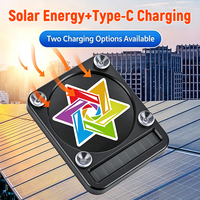Feu de signalisation solaire LED pour voiture, rechargeable USB Type-C, clignotant de sécurité automatique, lampe de signalisation solaire de dessin animé pour vitre de voiture