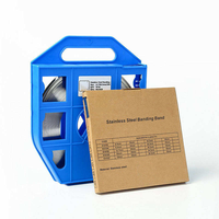 Kit de cerclage manuel en acier inoxydable avec dévidoir, bande SS304 de 19 mm x 0,76 mm pour matériel de ligne de poteau FTTH