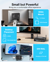 Ventilateur de PC industriel refroidi par ventilateur, boîtier en alliage d'aluminium i5-8350U -10~50 ℃   Support double affichage 4K 8xUSB large gamme de températures compatible Windows 11 et Linux