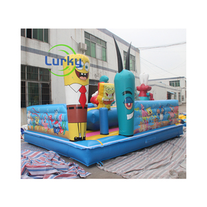 Chất lượng cao tùy chỉnh Inflatable SpongeBob chủ đề bouncy khóa học trở ngại cho bên cho thuê trẻ em sân chơi - Product Image 3