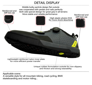 Chaussures de <span class=keywords><strong>VTT</strong></span> pour hommes AVITUS F31 pour pédales plates, freestyle, trajets quotidiens, route, descente et slalom double, chaussures de vélo de montagne pour hommes - Product Image 5