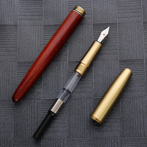 Pluma Estilográfica <span class=keywords><strong>de</strong></span> Madera Artesanal Vintage Retro <span class=keywords><strong>de</strong></span> Fábrica China con Kits <span class=keywords><strong>de</strong></span> Pluma <span class=keywords><strong>de</strong></span> Latón, Regalo <span class=keywords><strong>de</strong></span> Lujo para el Día del Padre, Pluma Pesada - Product Image 3
