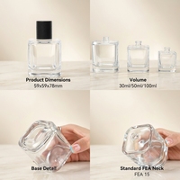 Flacon de parfum en verre vide à bords biseautés, avec capuchon doré, 30 ml, 50 ml, 100 ml, conteneur cosmétique, logo personnalisé, usine OEM, vente en gros