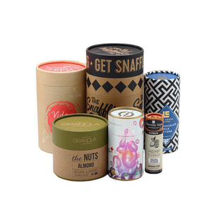 Wholesale Recycled Customize Logo Printing Cardboard Cylinder Packaging Paper Tube Box With Long Lid For Candle Packaging
