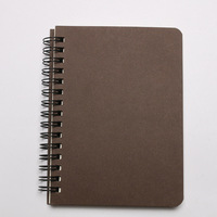 Cuaderno promocional de papel Kraft A6, Bloc de notas de estudiante de copia suave con logotipo personalizable, cuaderno imprimible de libro de bobina al por mayor