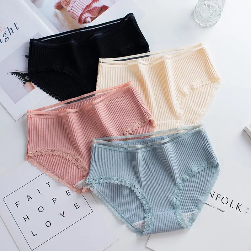 Wholesale thread female briefs high quality breathable women's sexy cotton panties ladies underwear