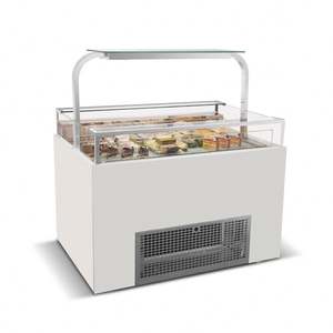 <span class=keywords><strong>Vitrina</strong></span> Refrigerada Comercial <span class=keywords><strong>Vertical</strong></span> de Acero Inoxidable para <span class=keywords><strong>Postres</strong></span> y Alimentos, <span class=keywords><strong>Vitrina</strong></span> Curva Cuadrada para Exhibición de Pasteles de Panadería - Product Image 5