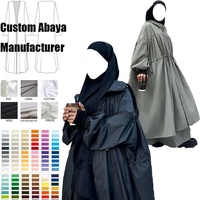 Abaya Manteau Imperméable Personnalisé Grande Taille à Capuche Hiver Pluie pour Femmes Musulmanes Françaises Robe Vêtements Islamiques En Gros Ensemble de Prière Abaya