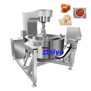 Baiyu industriel automatique planétaire agitation alimentaire chauffage électrique viande chemisé bouilloire Chili Sauce cuisson mélangeur Machine