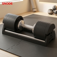 Haltères réglables en fonte Snode Household 45 kg, système de réglage rapide, poignée ergonomique, exercice musculaire complet du corps