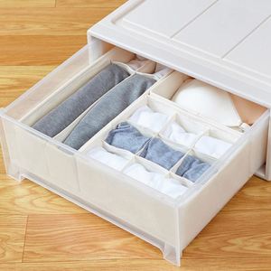 Boîte de rangement en tissu de lin personnalisée avec poignée, organiseur de tiroir pour vêtements, sous-vêtements, chaussettes, pour placard, bureau - Product Image 4