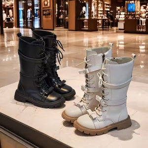 Bottes Martin Longues en Cuir pour Grandes Filles, Doublure Velours, Vente en Gros - Product Image 2