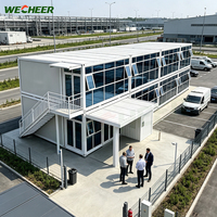 Wecheer Maison Conteneur Pliante en Acier Extensible Moderne, Villa Préfabriquée 2-3 Chambres pour Unités d'Hébergement Modulaires