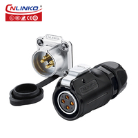 Connecteur circulaire étanche IP68 Cnlinko LP20 à 4 broches femelles, boîtier plastique + métal, pour automatisation industrielle et équipement extérieur