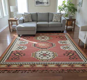 Geometric Southwestern Handwoven Wool Jute Tribal Kilim <b>Runner</b> <b>Rug</b> Boho Farmhouse Carpet <b>for</b> Hallway and Home Floor Decor - Product Image 1