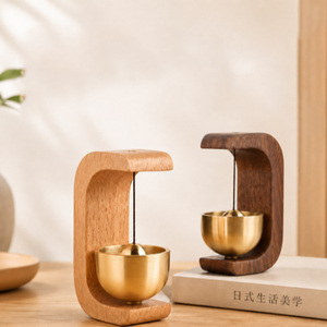 Campana Magnética de Latón y Madera para Puerta, Timbre de Bienvenida, Decoración para Tienda u Hogar, Campana de Viento - Product Image 1