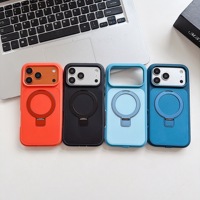 Coque de téléphone antichoc en acrylique avec bouton caméra IA, support magnétique intégré pour iPhone 15, 16 Pro Max, 17 Pro, 17 Air