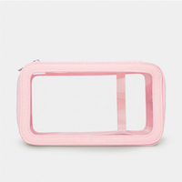 Pochette de maquillage transparente en PVC pour femmes, très vendue, double couche, sac de maquillage transparent pour voyage